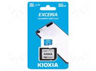 Memory card; Android; microSDHC; R: 100MB/s; Class 10 UHS U1; 32GB KIOXIA