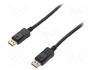 Cable; DisplayPort plug,both sides; 1.5m; black; DisplayPort 1.4 QOLTEC