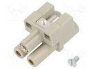 Connector: HDC; contact insert; female; Han Q; PIN: 3; 2P+PE; 40A HARTING