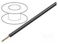 Wire; 0.2mm2; wire; Cu; PVC; black; 60V; 10m; 1x0.2mm2 DONAU ELEKTRONIK