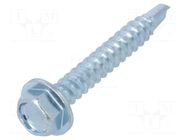 Screw; for metal; with flange; 3.5x25; Head: hexagonal; 5.5mm; zinc BOSSARD