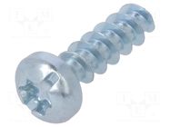 Screw; for plastic; 3x10; Head: cheese head; slotted,Torx®; zinc BOSSARD