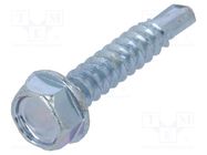 Screw; for metal; with flange; 4.2x22; Head: hexagonal; 7mm; zinc BOSSARD