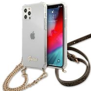 Guess GUHCP12MKC4GSGO iPhone 12/12 Pro 6.1" Transparent hard case 4G Gold Chain, Guess