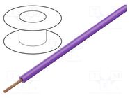 Wire; LiY; stranded; Cu; 0.14mm2; PVC; violet; 60V; 100m; 1x0.14mm2 DONAU ELEKTRONIK