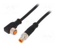 Cable: for sensors/automation; M8; PIN: 3; 0.3m; plug; 30VDC; 4A LUTRONIC