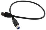 USB CABLE, 3.0 A PLUG-B PLUG, 19.7"