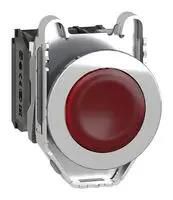 PB SW, SPST-NO/NC, 6A, 120V, RED, PANEL