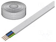 Wire; YDY; 4G1.5mm2; flat; wire; Cu; PVC; white; 450V,750V; 100m 