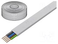 Wire; YDY; 5G2.5mm2; flat; wire; Cu; PVC; white; 450V,750V; 100m 