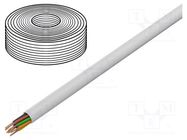 Wire; YTDY; 10x0.5mm; round; solid; Cu; PVC; white; Øcore: 0.5mm TECHNOKABEL