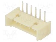 Socket; wire-board; male; 1.25mm; PIN: 6; THT; 250V; 1A; tinned ADAM TECH