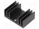 Heatsink: extruded; U; TO220; black; L: 20mm; W: 29mm; H: 12mm; 13.5K/W ALUTRONIC