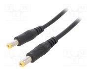 Cable; 2x0.5mm2; both sides,DC 5,5/2,1 plug; straight; black SUNNY