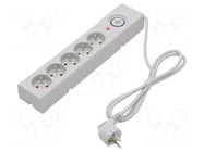 Plug socket strip: protective; Sockets: 5; 250VAC; 10A; grey; 1.5m ARMAC