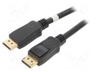 Cable; DisplayPort plug,both sides; DisplayPort 1.2; 1m; black GOOBAY