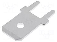 Terminal: flat; 6.3mm; 0.8mm; male; THT; tinned; brass; straight VOGT