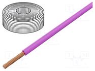 Wire; FLRY-B; 1x0.75mm2; stranded; Cu; PVC; pink; 60V; Class: 5 BQ CABLE