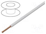 Wire; FLY; 1x0.5mm2; stranded; Cu; PVC; white; 60V; 2÷2.3mm BQ CABLE