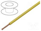 Wire; FLYW; 1x0.5mm2; stranded; Cu; PVC; yellow; 60V; 100m BQ CABLE