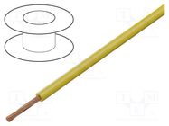 Wire; FLRY-B; 1x0.5mm2; stranded; Cu; PVC; yellow; 60V; Class: 5 BQ CABLE