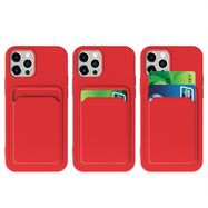 Card Case Silicone Wallet Wallet with Card Slot Documents for iPhone XS Max red, Hurtel
