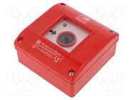 Safety switch: fire warning hand switch; OP1; NC + NO; IP65; ABS SPAMEL