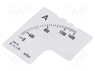 Scale; for analogue ammeter; I AC: 0÷1.6kA; 90°; SCL-AM-I-2 SELEC