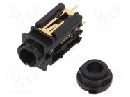 Socket; Jack 6,3mm; female; stereo; ways: 3; straight; THT NEUTRIK