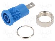 Connector: 4mm banana; socket; 24A; 1kV; Cutout: Ø12.2mm; blue STÄUBLI