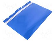 Document wallet; with holes; A4; blue; PVC BIURFOL