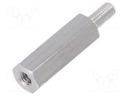 Screwed spacer sleeve; 15mm; Int.thread: M2,5; Ext.thread: M2,5 DREMEC