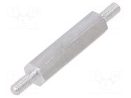 Screwed spacer sleeve; 20mm; Ext.thread: M2,5; hexagonal DREMEC