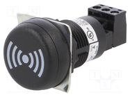 Signaller: sound; buzzer; 24VDC; 24VAC; ESK; IP65; black; on panel 