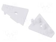 Cap for LED profiles; white; 2pcs; ABS; GEN2,with hole; CORNER10 TOPMET