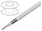 Wire: coaxial; solid; CCS; PVC; white; 50m; Øcable: 5mm Goobay