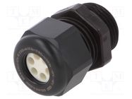 Cable gland; multi-hole; M20; 1.5; IP68; polyamide; black; 3mm HUMMEL