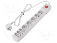 Plug socket strip: protective; Sockets: 8; 250VAC; 10A; grey ARMAC