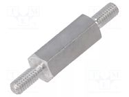 Screwed spacer sleeve; 12mm; Ext.thread: M2,5; hexagonal DREMEC