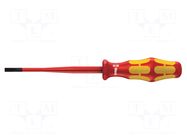 Screwdriver: insulated; slim; slot; 4x0.8mm; Blade length: 100mm WERA