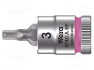 Socket; Hex Plus key,socket spanner; HEX 3mm; 1/4"; Zyklop WERA