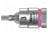 Socket; Hex Plus key,socket spanner; HEX 3mm; 1/4"; Zyklop WERA