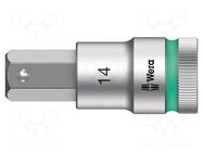 Socket; Hex Plus key,socket spanner; HEX 14mm; 1/2"; Zyklop WERA