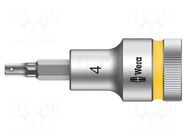 Socket; Hex Plus key,socket spanner; HEX 4mm; 1/2"; Zyklop WERA