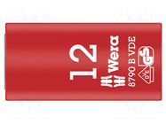 Socket; 6-angles,insulated,socket spanner; HEX 12mm; 3/8"; 1kVAC WERA