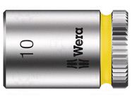 Socket; 6-angles,socket spanner; HEX 10mm; 1/4"; Zyklop WERA