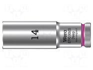 Socket; 6-angles,socket spanner; HEX 14mm; 3/8"; 8790 HMB Deep WERA
