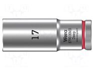 Socket; 6-angles,socket spanner; HEX 17mm; 3/8"; 8790 HMB Deep WERA