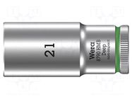 Socket; 6-angles,socket spanner; HEX 21mm; 3/8"; 8790 HMB Deep WERA