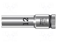 Socket; 6-angles,socket spanner; HEX 12mm; 1/2"; 8790 HMC Deep WERA